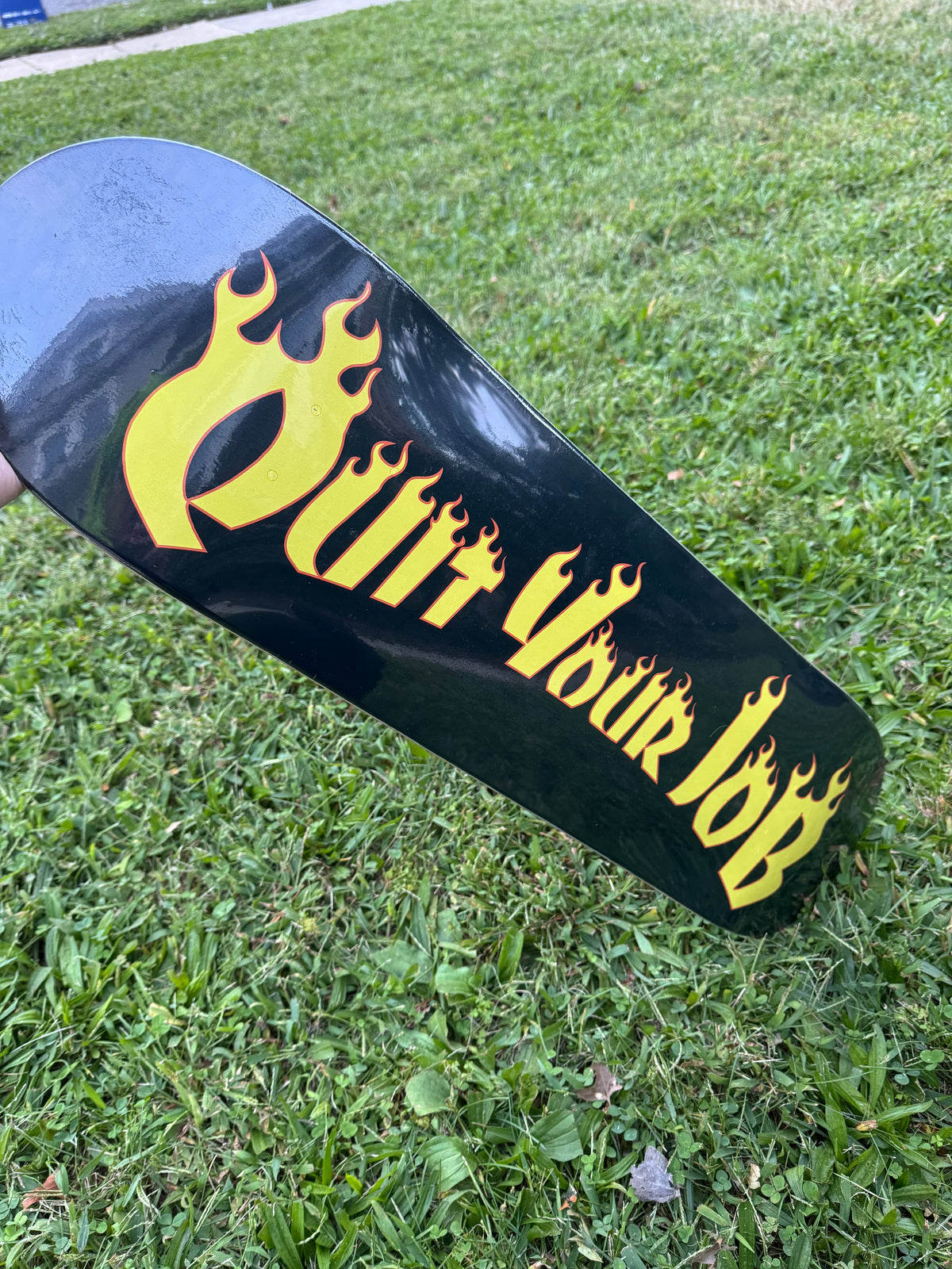 Quit Your Job Flame 8.25 Inch Skateboard Twin Nose and Tail