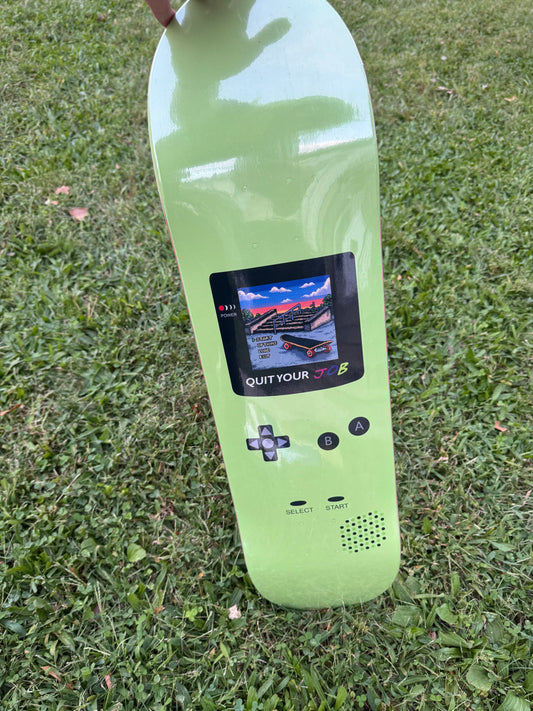 Green Kiwi Retro Console Skate Deck – 8.25" Twin Nose and Tail Design
