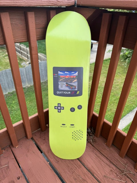Green Kiwi Retro Console Skate Deck – 8.25"